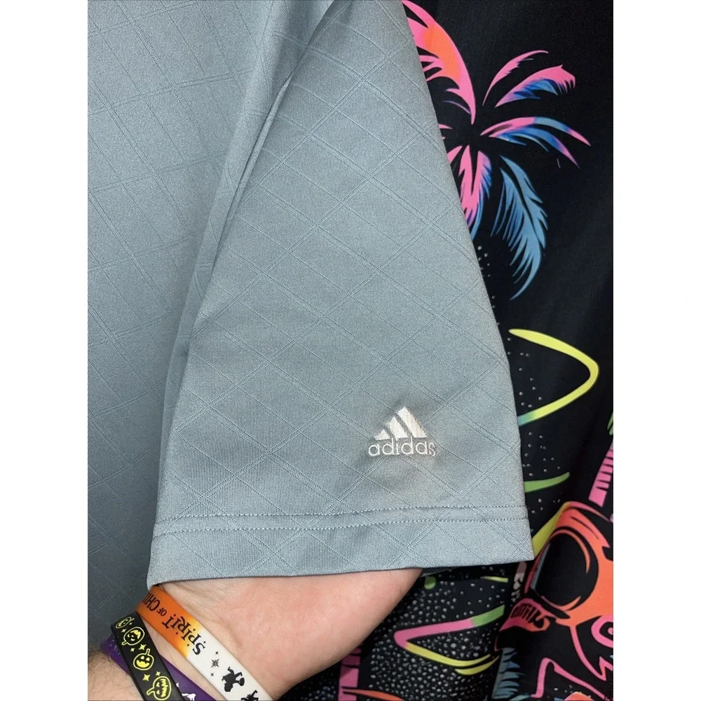 Adidas Climacool 2XL‎ Masters Golf Polo Shirt Grey Weave Pattern